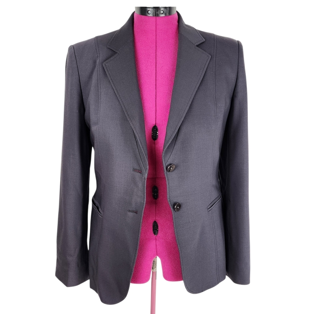 Talbots Blazer Wool Grey Italian Fabric Size 6